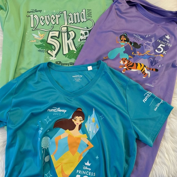 RunDisney Princess 10K & 5K Run T-Shirts - Green, Purple, Blue - Bundle Set of 3 - Picture 15 of 15